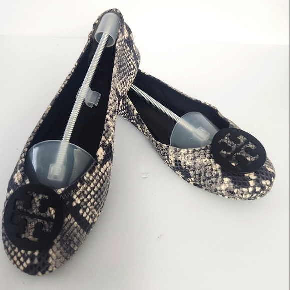 Tory Burch Minnie Roccia Snake Python Ballet Travel Flats 9.5 - Picture 1 of 9